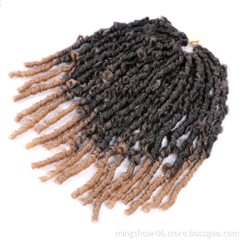Wholesale 18inches wig chemical fiber crochet hair female butterfly curly braid African dirty braid Butterfly locs hair
